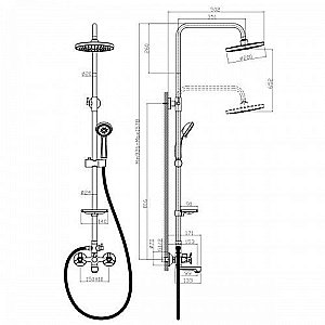 Душевая система Rossinka Q02-46 купить в интернет-магазине сантехники Sanbest