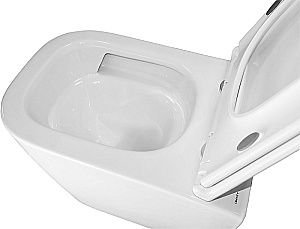 Унитаз подвесной Azario Esconda AZ-2805E белый, безободковый, с крышкой микролифт, слив торнадо купить в интернет-магазине Sanbest