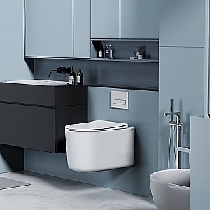 Унитаз подвесной Abber Ultra AC1302 белый, безободковый, с крышкой микролифт купить в интернет-магазине Sanbest