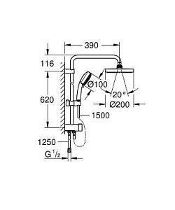 Душевая система Grohe New Tempesta Cosmopolitan System 27394002 купить в интернет-магазине сантехники Sanbest