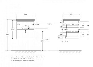 Тумба с раковиной BelBagno KRAFT-500-2C-SO-CG Cemento Grigio для ванной в интернет-магазине Sanbest