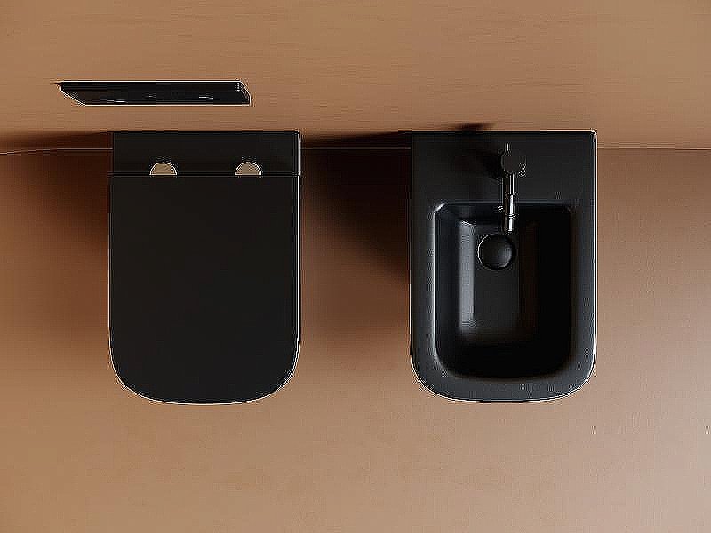 Биде подвесное Ceramica Nova Union CN4010MB черное матовое купить в интернет-магазине Sanbest