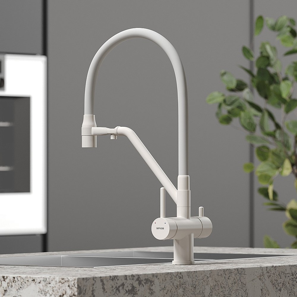 Смеситель для кухни Sancos Dora SC4003MW белый матовый купить в интернет-магазине сантехники Sanbest