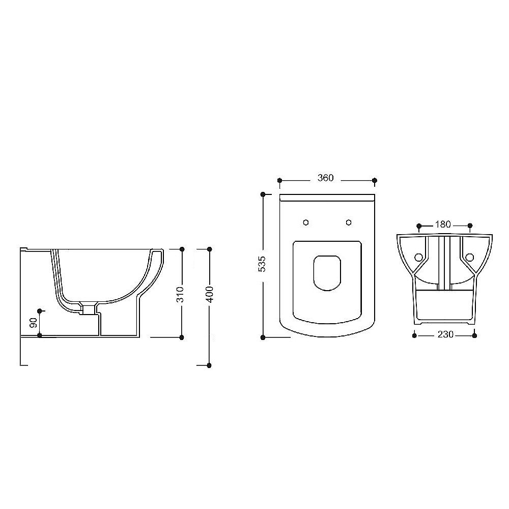 Биде Gural Vit Nero NE02BDE00 белое купить в интернет-магазине Sanbest