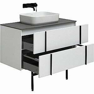 Тумба с раковиной Allen Brau REALITY 1.32008.WM 121 со столешницей, белая матовая для ванной в интернет-магазине Sanbest