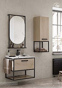 Тумба с раковиной Акватон Лофт Фабрик 65 дуб эндгрейн для ванной в интернет-магазине Sanbest