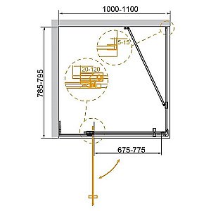 Душевой уголок Cezares Slider 80x110 AH-1-80-100/110-GRIGIO-GM стекло серое/профиль матовая оружейная сталь купить в интернет-магазине Sanbest