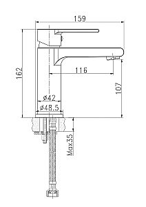 Смеситель для раковины Cersanit BRASKO BLACK 63107 купить в интернет-магазине сантехники Sanbest