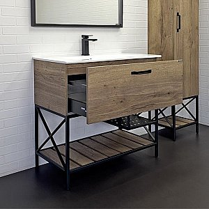 Тумба с раковиной Comforty Бредфорд 00-00009403 90 дуб темный для ванной в интернет-магазине Sanbest