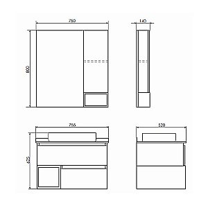 Тумба с раковиной Comforty Прага-75 00-00014832 дуб белый для ванной в интернет-магазине Sanbest