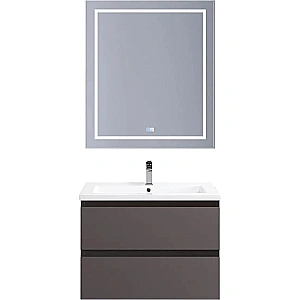 Тумба с раковиной BelBagno 75 KRAFT-750-2C-SO-GSO+CZR-8070-75 темно-серая матовая для ванной в интернет-магазине Sanbest