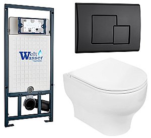 Унитаз с инсталляцией WeltWasser MARBERG 507 + ERLENBACH 004 GL-WT + MAR 507 SE MT-BL купить в интернет-магазине Sanbest