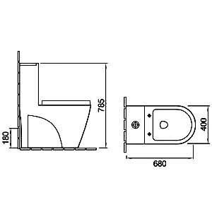 Унитаз моноблок SantiLine SL-5012SM-BD с крышкой микролифт купить в интернет-магазине Sanbest