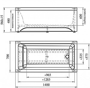 Ванна акриловая Радомир Джоанна 2-78-0-0-1-252Р 140х70 купить в интернет-магазине Sanbest