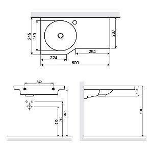 Раковина Excellent Be Spot 60 CEEX.2301.600.WH белая купить в интернет-магазине Sanbest
