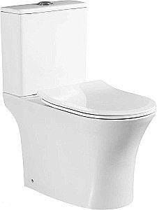 Унитаз напольный SantiLine SL-5022 безободковый, с бачком, с крышкой микролифт, белый купить в интернет-магазине Sanbest