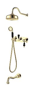 Душевая система Boheme Tradizionale Nero 258 золото/ручки черная керамика купить в интернет-магазине сантехники Sanbest