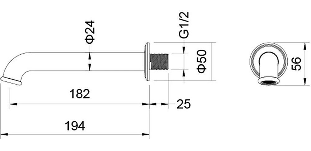 Излив для ванны Aquatek Классик AQ1541CR хром купить в интернет-магазине сантехники Sanbest