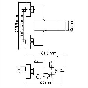 Смеситель для ванны WasserKRAFT Abens 2001 купить в интернет-магазине сантехники Sanbest