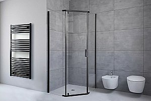 Душевой уголок Royal Bath TR RB9085TR-T-BL 85х90 прозрачное стекло/профиль черный купить в интернет-магазине Sanbest