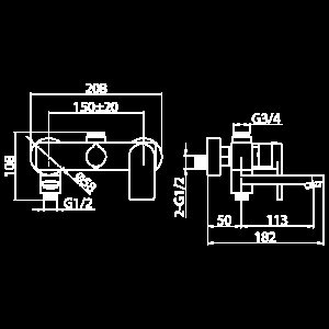 Душевая система Elghansa 2332269-2L (Set-25-New) хром купить в интернет-магазине сантехники Sanbest