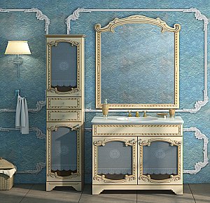 Зеркало Misty Элис 100x123 беж.патина/стекло в ванную от интернет-магазине сантехники Sanbest