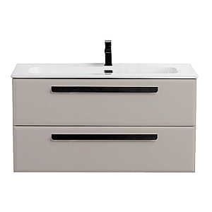 Тумба с раковиной Cezares ECO-CER-N-1200-2C-SO-GCO-P+CZR-8073-120 Серо-бежевая матовая для ванной в интернет-магазине Sanbest