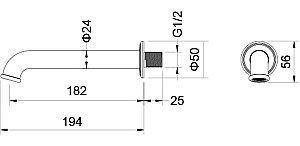 Излив для ванны Aquatek Классик AQ1541CR хром купить в интернет-магазине сантехники Sanbest
