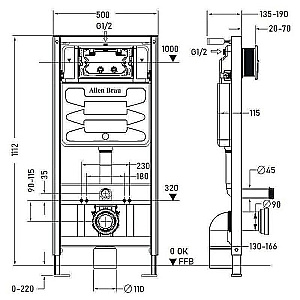 Инсталляция для унитаза Allen Brau Pneumatic 9.11100.20 купить в интернет-магазине сантехники Sanbest