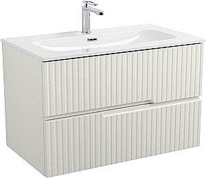 Тумба с раковиной Cezares DUET-N 80 DUET-N-800-2C-SO-AS-P альпака брашированная для ванной в интернет-магазине Sanbest