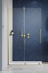 Душевое ограждение Radaway Furo Brushed Gold Walk-in 160 10106838-99-01 стекло прозрачное/профиль брашированное золото купить в интернет-магазине Sanbest