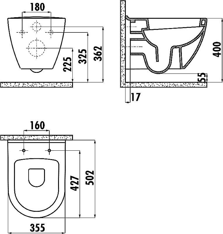 Унитаз подвесной CREAVIT Terra TP325-11CB00E золото/белый купить в интернет-магазине Sanbest