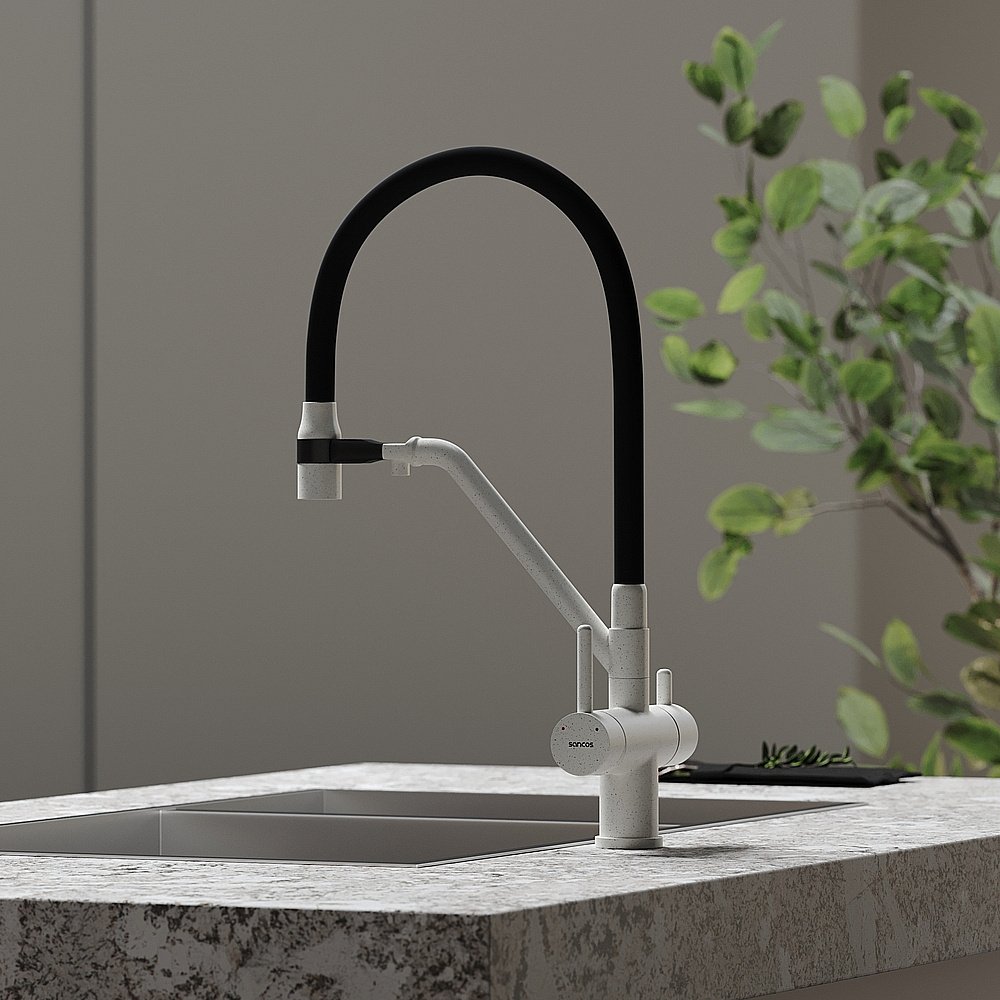 Смеситель для кухни Sancos Dora SC4003GR белый гранит купить в интернет-магазине сантехники Sanbest