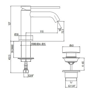 Смеситель для раковины Gattoni Circle Two 9140/91NO купить в интернет-магазине сантехники Sanbest