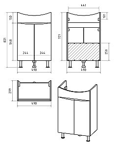 Тумба с раковиной Misty Смайл - 50 Э-Сма01050-031Пр белая для ванной в интернет-магазине Sanbest