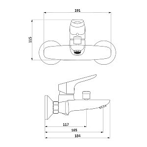 Смеситель для ванны RedBlu by Damixa Origin Bit 771000300 купить в интернет-магазине сантехники Sanbest