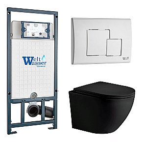 Унитаз с инсталляцией WeltWasser MARBERG 507 + MERZBACH 043 MT-BL + MAR 507 SE GL-WT купить в интернет-магазине Sanbest