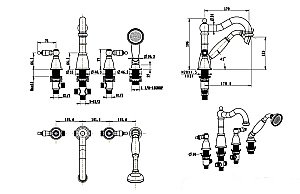 Смеситель для ванны Boheme Provance 394 купить в интернет-магазине сантехники Sanbest
