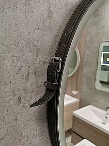 Зеркало с подсветкой Art&Max Milan AM-Mil-800-DS-F-Nero 80 в ванную от интернет-магазине сантехники Sanbest