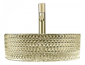 Раковина накладная ABBER Glas AK2301GG золото купить в интернет-магазине Sanbest