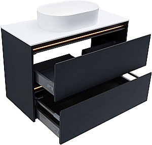Тумба с раковиной Allen Brau Activity 100 1.34014.AM антрацит матовый/олива брашированная для ванной в интернет-магазине Sanbest