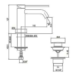 Смеситель для раковины Gattoni Circle Two 9140/91NO купить в интернет-магазине сантехники Sanbest