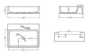 Раковина Salini OTTAVIA 1103201MF 59,5 из искусственного камня S-Stone, матовая, цвет по RAL полностью купить в интернет-магазине Sanbest