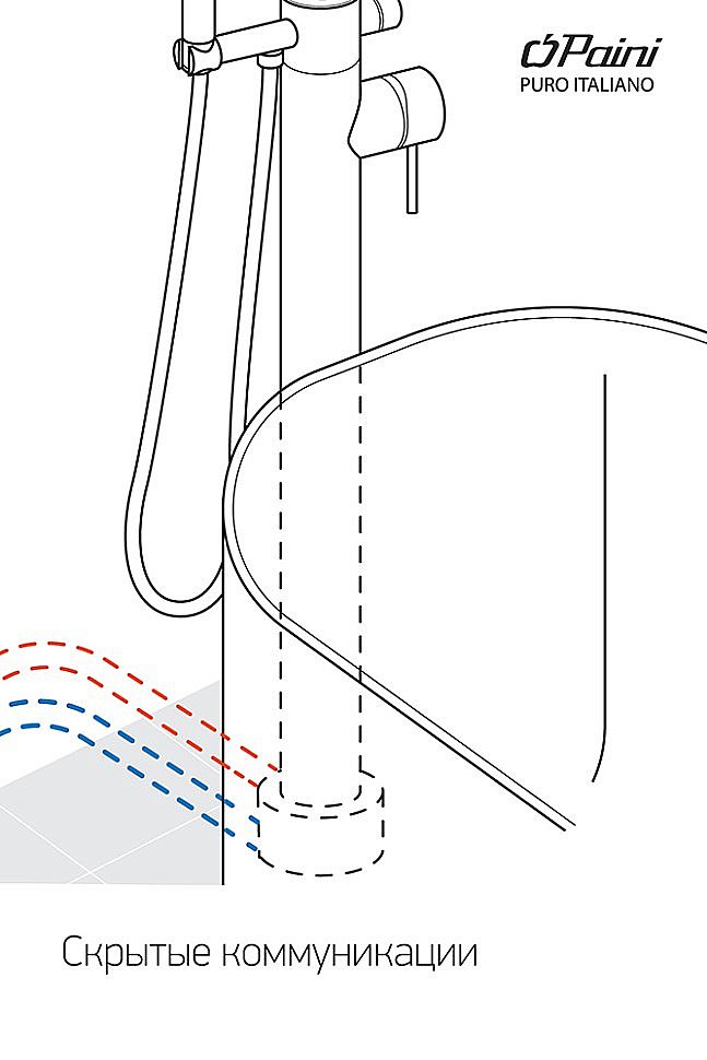 Смеситель для ванны PAINI Cox 78PZ136LM черный матовый купить в интернет-магазине сантехники Sanbest