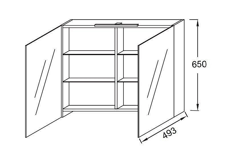 Зеркальный шкаф Jacob Delafon EB786RU-E10 70 квебекский дуб купить в интернет-магазине сантехники Sanbest