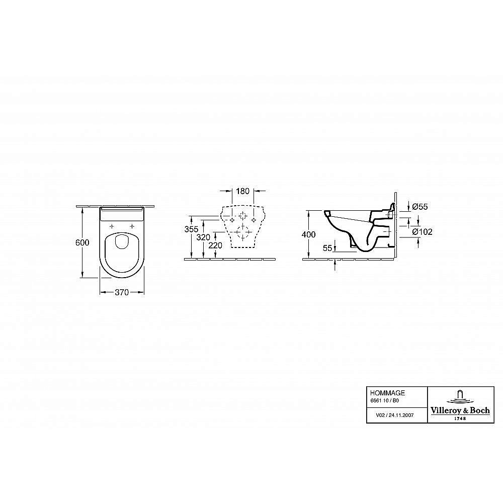 Унитаз подвесной Villeroy&Boch Hommage 6661B0R1 купить в интернет-магазине Sanbest