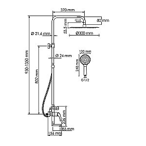 Душевая система WasserKRAFT Sauer A171.263.348.PG золото купить в интернет-магазине сантехники Sanbest