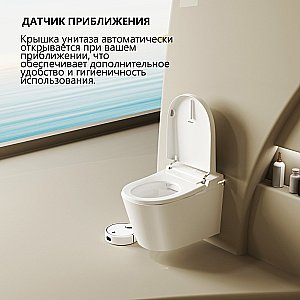 Унитаз подвесной с биде и инсталляцией Abber Bequem AC1123SR-AC0101P2 белый, с крышкой микролифт купить в интернет-магазине Sanbest