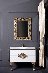 Тумба с раковиной Armadi Art Neoart 100 под моноблок стекло белая для ванной в интернет-магазине Sanbest