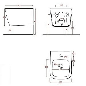 Биде подвесное Artceram A16 Mini белый купить в интернет-магазине Sanbest